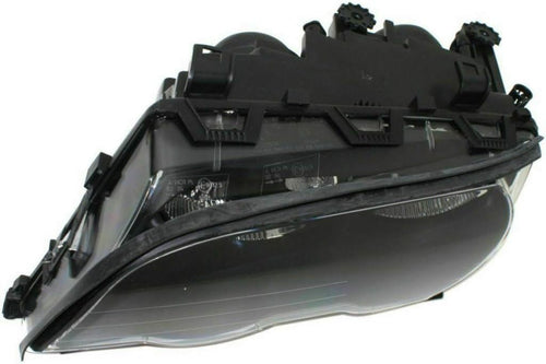 2002-2006 BMW 325i Headlight Assembly Driver Side Black Housing J9728