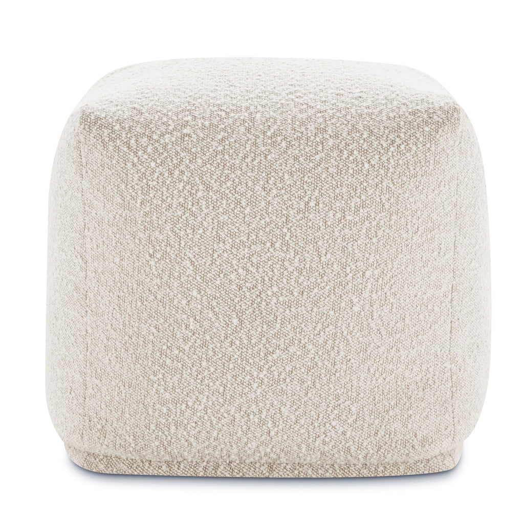 Crema White Boucle Pouf W253024