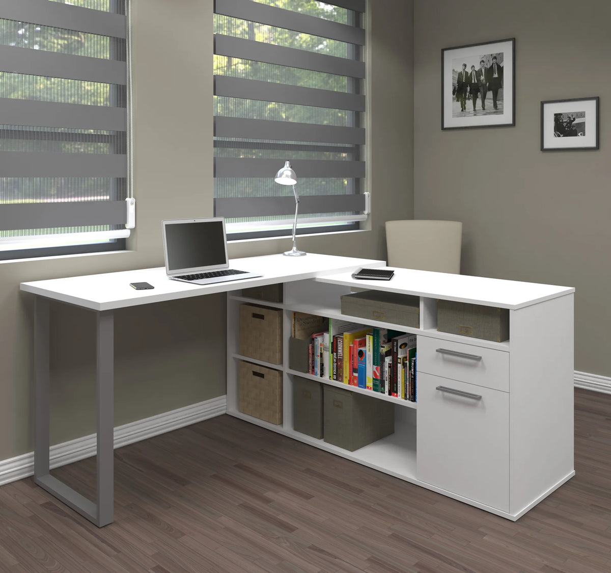 L-Shaped Desk in white Y9650