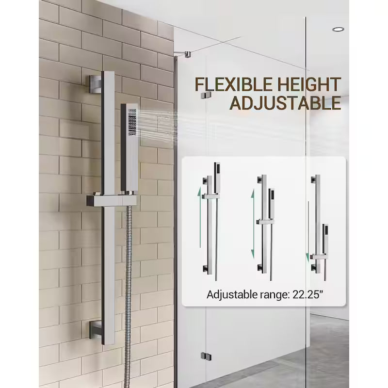 Wall Mount Dual Shower Heads and Handheld Shower Head 2.5 GPM Brushed Nickel O72175