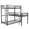 L-Shaped Metal Triple Twin Size Bunk Bed W33626