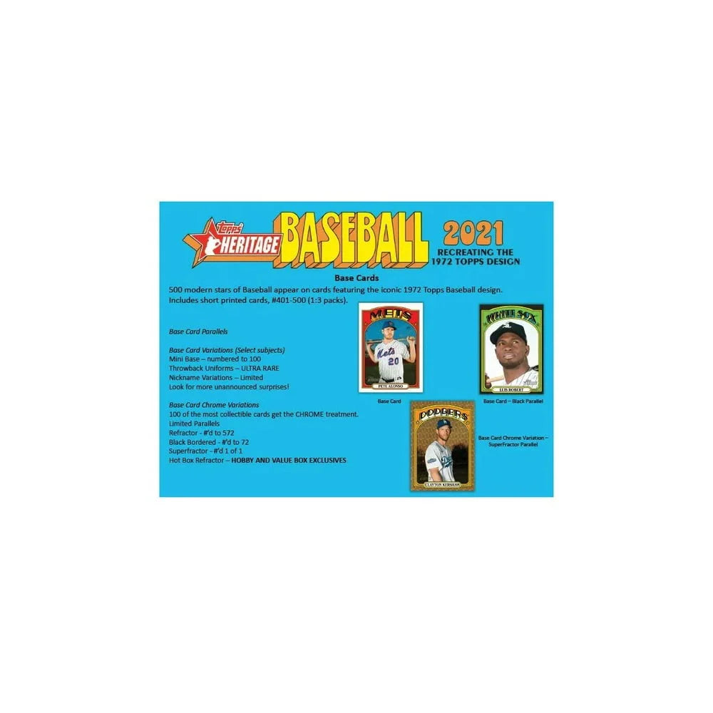 2021 Heritage Baseball Trading Card Box T962